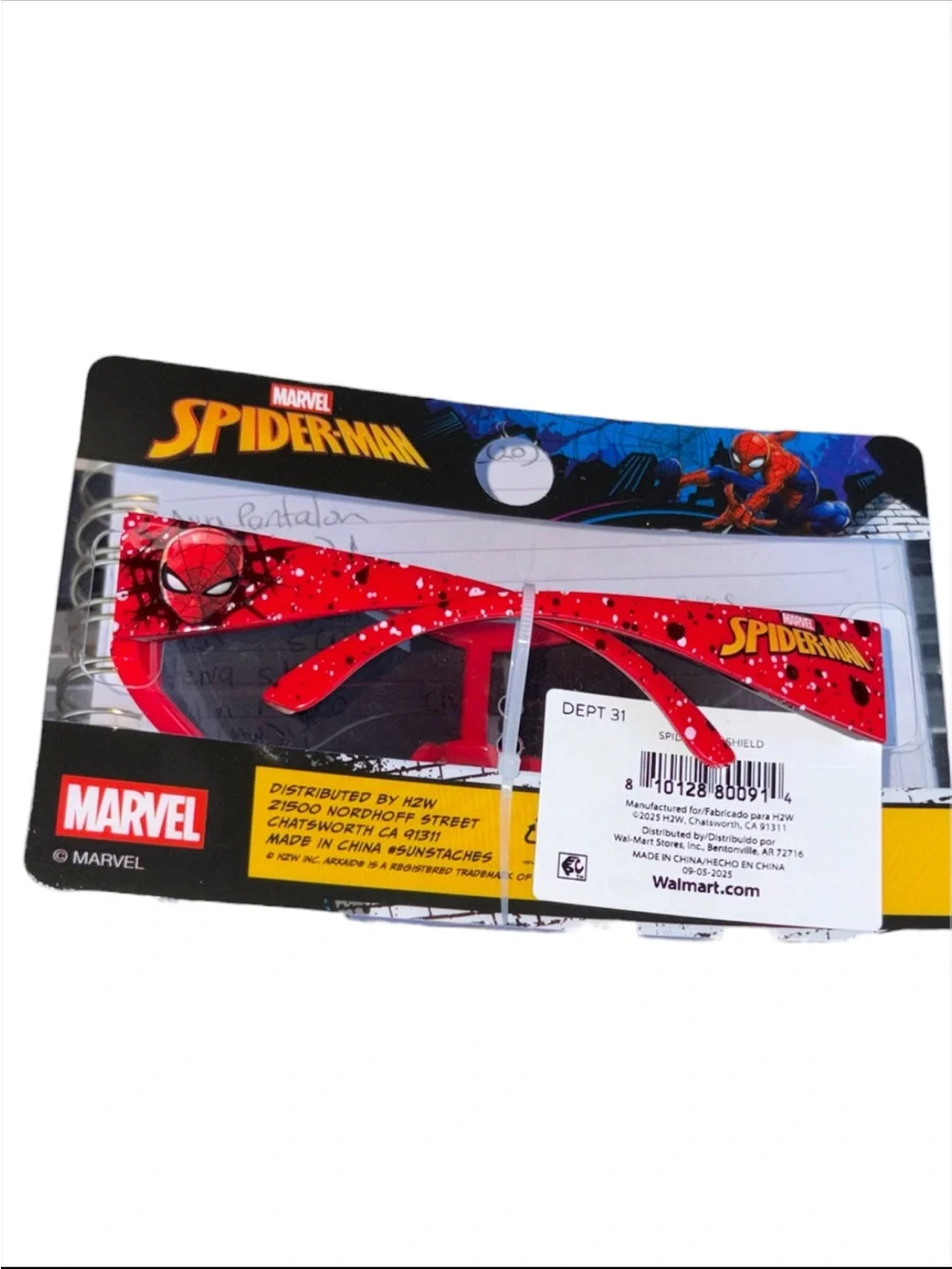 Marvel Spider-Man Kids Sports Wrap Sunglasses Red Paint Splatter